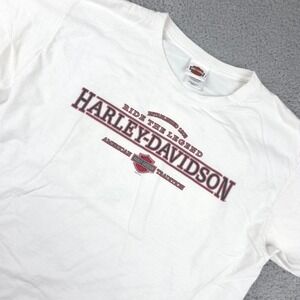 Harley Davidson Ride The Legend T Shirt Mens XL White Biker Motorcycle Y2K‎ 2007